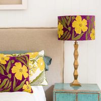 Poppy Velvet Drum Shade Purple Multi