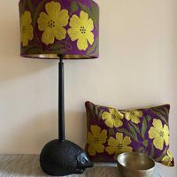 Poppy Velvet Drum Shade Purple Multi
