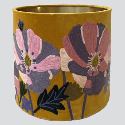 Wildflower Velvet Drum Shade Yellow Multi