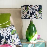 Honeysuckly Velvet Drum Shade Navy Multi