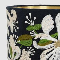 Honeysuckly Velvet Drum Shade Navy Multi