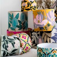 Mosaic Cottom Drum Shade Pink / Mustard Multi