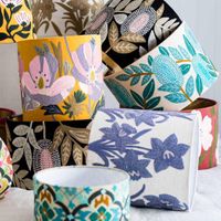 Velvet Drum Shade - Banksia - Black Multi Medium