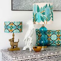 Mosaic Cottom Drum Shade Turquoise Multi
