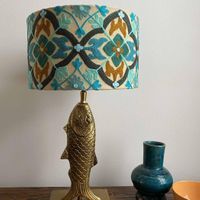 Mosaic Cottom Drum Shade Turquoise Multi