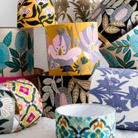 Mosaic Cottom Drum Shade Turquoise Multi