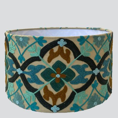 Mosaic Cottom Drum Shade Turquoise Multi