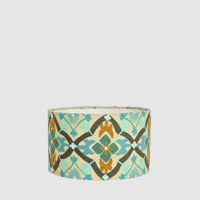 Mosaic Cottom Drum Shade Turquoise Multi