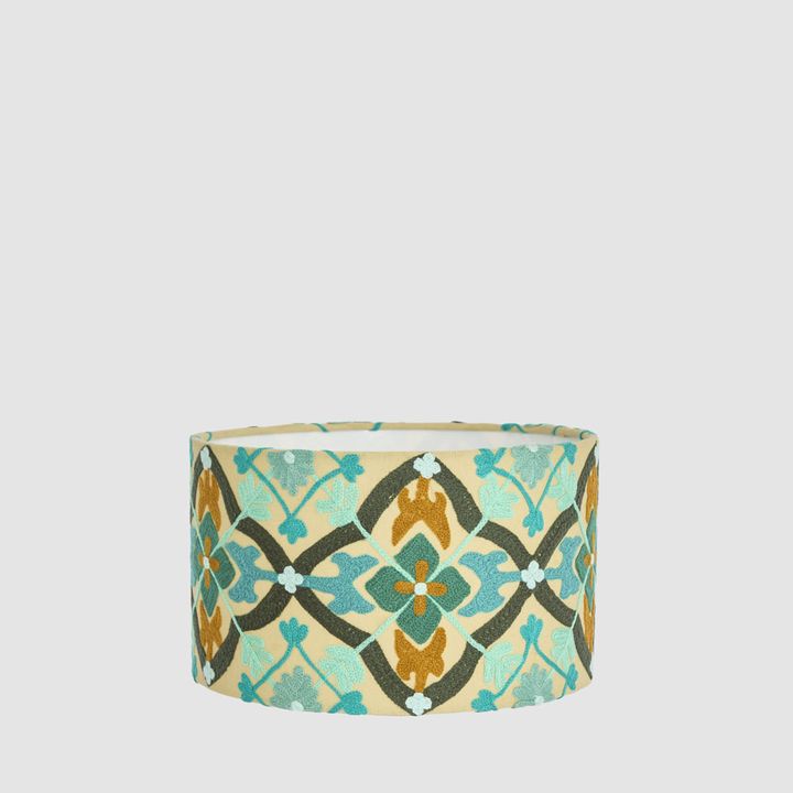 Mosaic Cottom Drum Shade Turquoise Multi