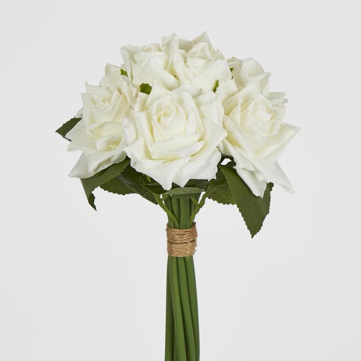 White Rose Bouquet x 8 5 Large 3 Small