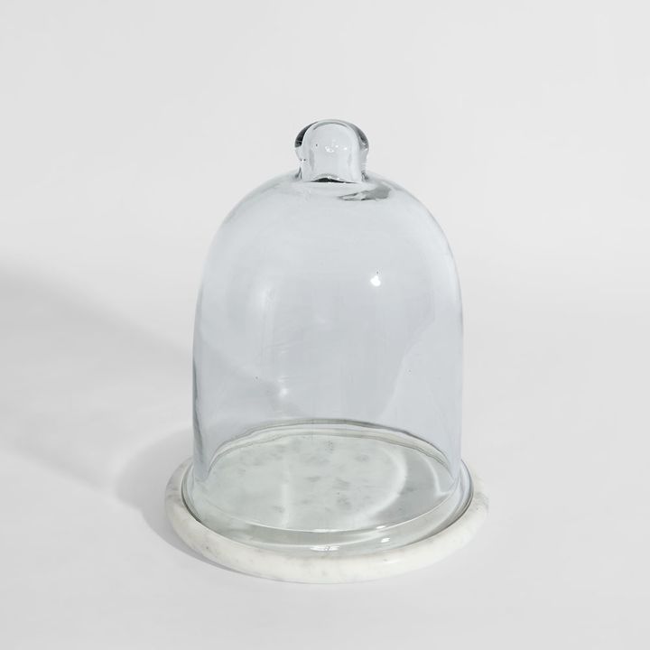 Franche Tall Cloche Marble White