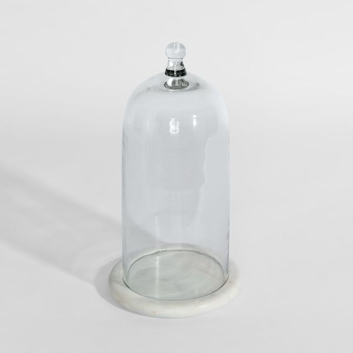 Franche Candle Cloche Marble White