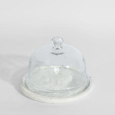 Franche  Wide Cloche Marble White