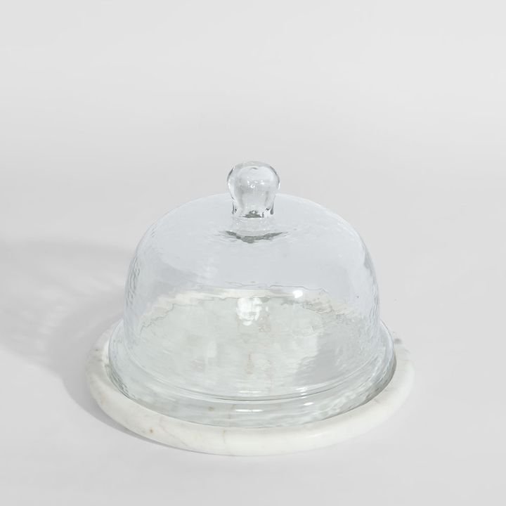 Franche  Wide Cloche Marble White