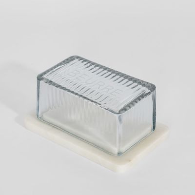 Franche  Butter Dish Marble White