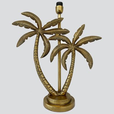 Double Palm Table Lamp Base only Antique Gold