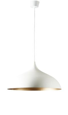 MacMillan Ceiling Pendant Large Oval White and Brass
