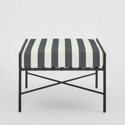 Sheffield Ottoman Outdoor B/W Stripe Cushion