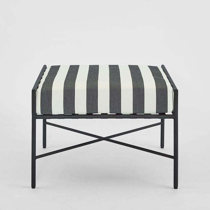 Sheffield Ottoman Outdoor B/W Stripe Cushion