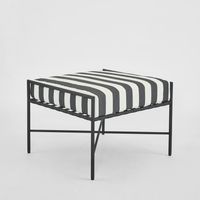Sheffield Ottoman Outdoor B/W Stripe Cushion