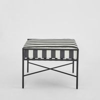Sheffield Ottoman Outdoor B/W Stripe Cushion
