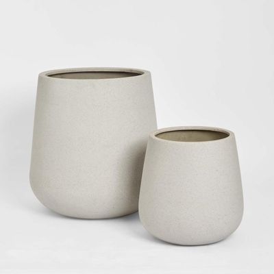 Tran Planter Set of 2 Beige