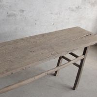 120 Years Old Elm Wood Console No. 8