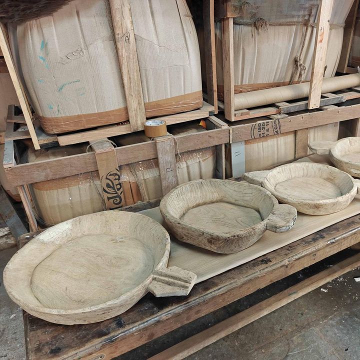 Decorative Wooden Chapati Plates Set