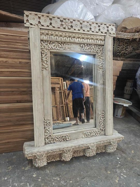 Decorative Wooden Mirror Blue