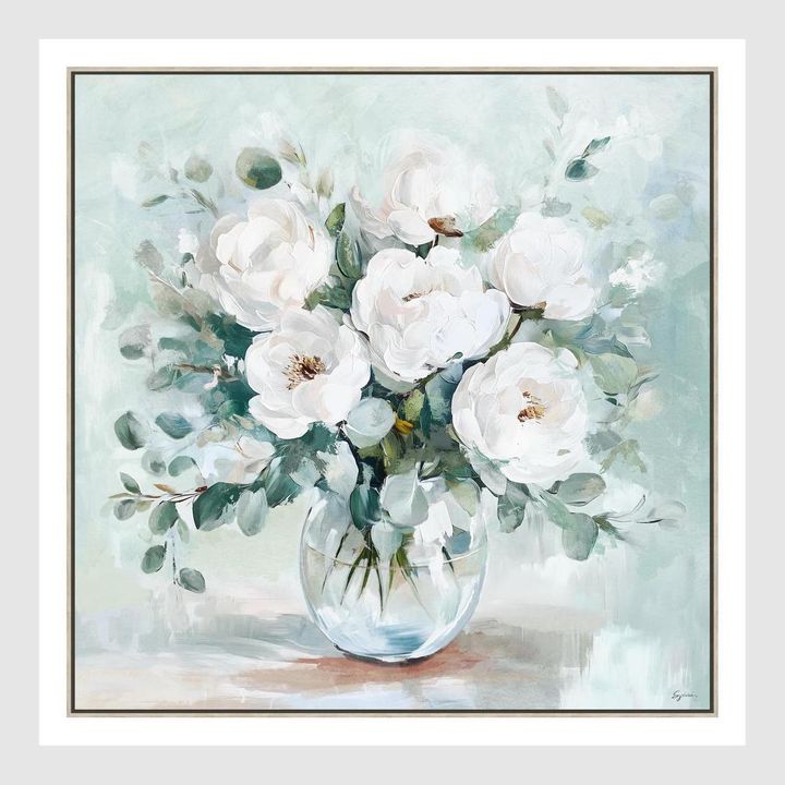 Whispering Blooms A Wall Art 82.5 x 82.5cm.