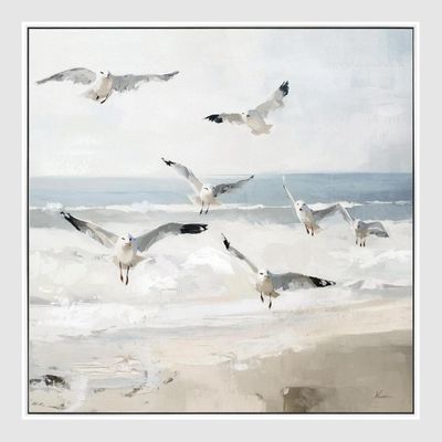 Seaside Flight Wall Art 82.5 x 82.5cm.