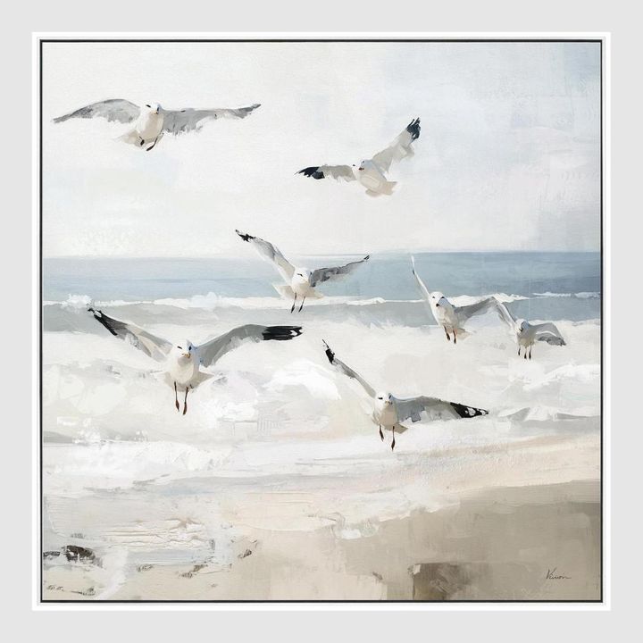 Seaside Flight Wall Art 82.5 x 82.5cm.