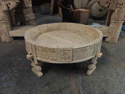 Decorative Wooden Grinder Table