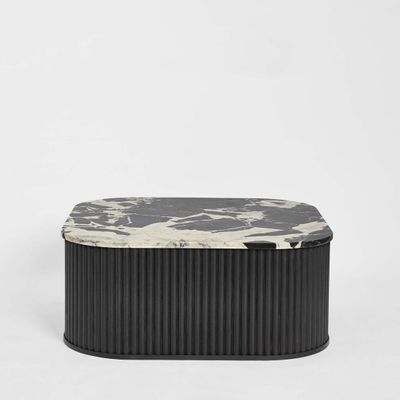 Noir Marble & Black Oak Coffee Table.