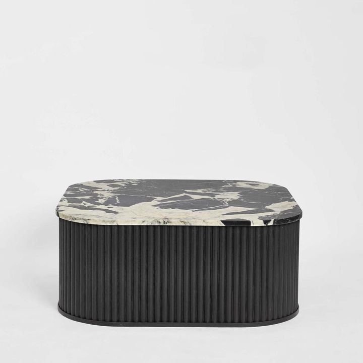 Noir Marble & Black Oak Coffee Table.