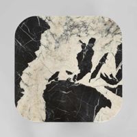 Noir Marble & Black Oak Side Table.