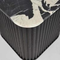 Noir Marble & Black Oak Side Table.