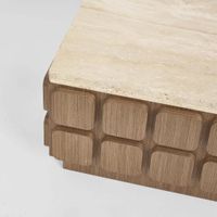 Porto Travertine & Walnut Coffee Table.