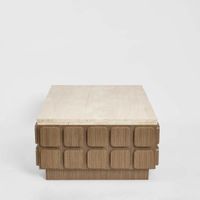 Porto Travertine & Walnut Coffee Table.