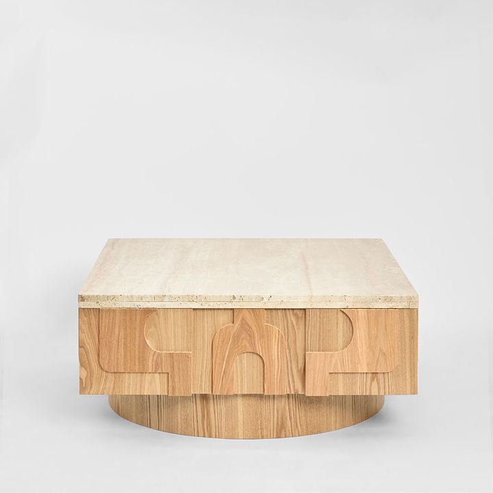 Solara Coffee Table Marble & Oak.