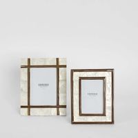 Raya White Shell & Bamboo 4x6 Photo Frame.