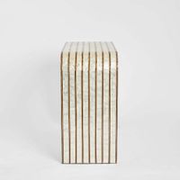 Raya White Shell & Bamboo Console Table.