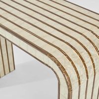 Raya White Shell & Bamboo Console Table.