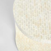 Miami White Shell  Side
 Table