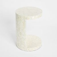 Miami White Shell  Side
 Table