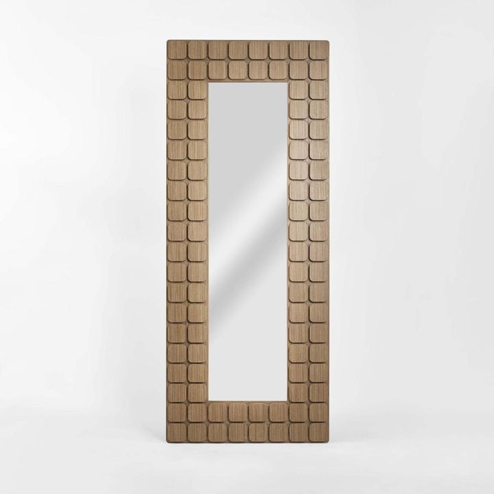 Porto Walnut Floor Mirror.