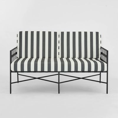 Sheffield Sofa Outdoor 2 Seater B/W Stripe Cushions