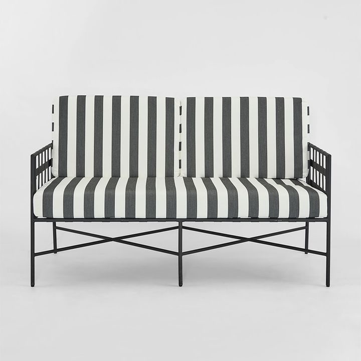 Sheffield Sofa Outdoor 2 Seater B/W Stripe Cushions