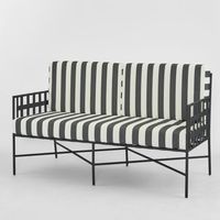 Sheffield Sofa Outdoor 2 Seater B/W Stripe Cushions