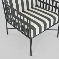 Sheffield Arm Chair Outdoor B/W Stripe Cushions